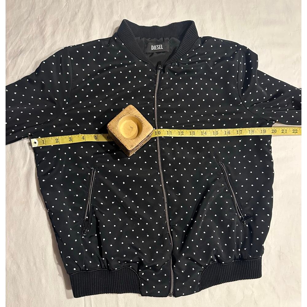 Diesel Women’s Gold Shimmer Y2K Italian Designed Short Bomber Jacket Size small - Picture 3 of 8